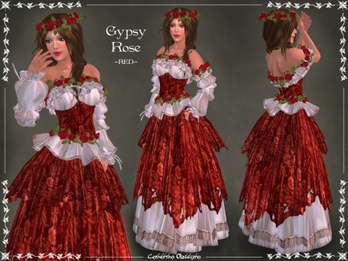 Gypsy Rose Gown ~RED~ by Caverna Obscura