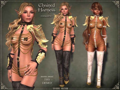Chained Harness ~GOLDEN~ by Caverna Obscura