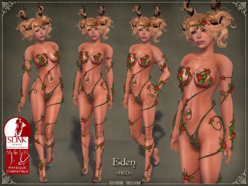 Eden Outfit *RED* by Caverna Obscura - for SLINK Physique mesh body ONLY