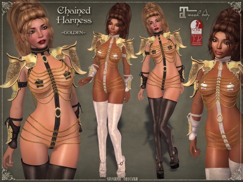 Chained Harness *GOLDEN* for mesh bodies by Caverna Obscura