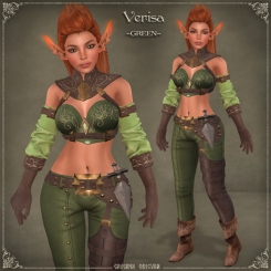 Verisa Battle Elf Outfit *GREEN* by Caverna Obscura
