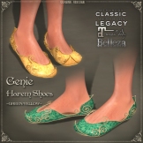 Genie Harem Shoes FLAT - Green-Yellow